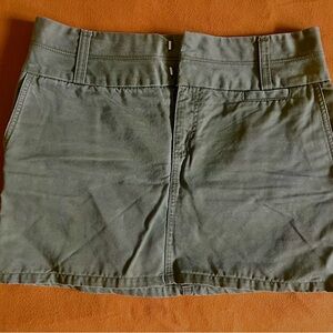 Army green denim mini skirt